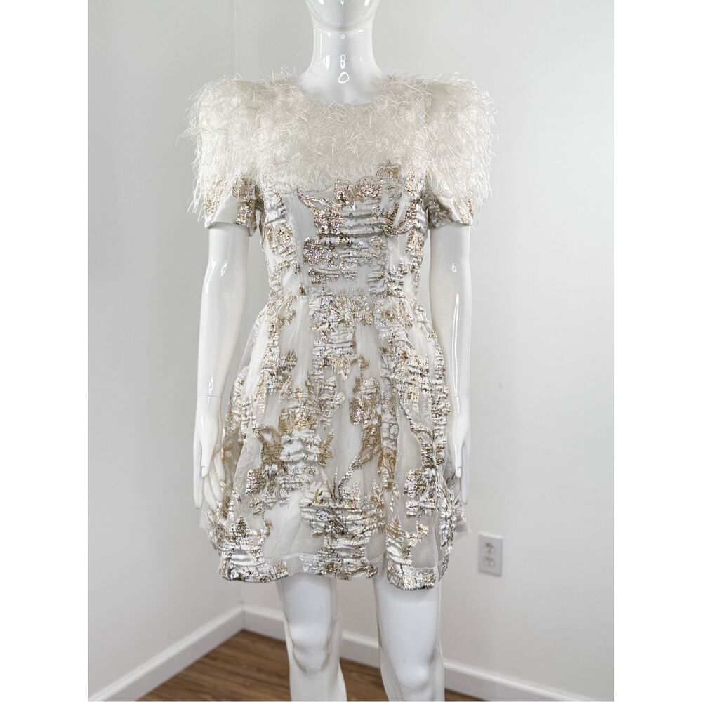 Black Halo White and Gold Mini Dress - Picture 6 of 10
